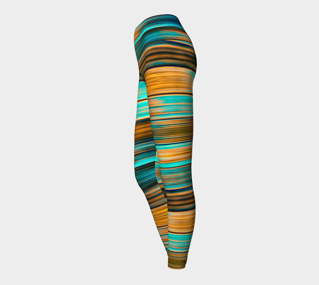 Silky Metal Ribbons Stripes Golden Turquoise Abstract Pattern