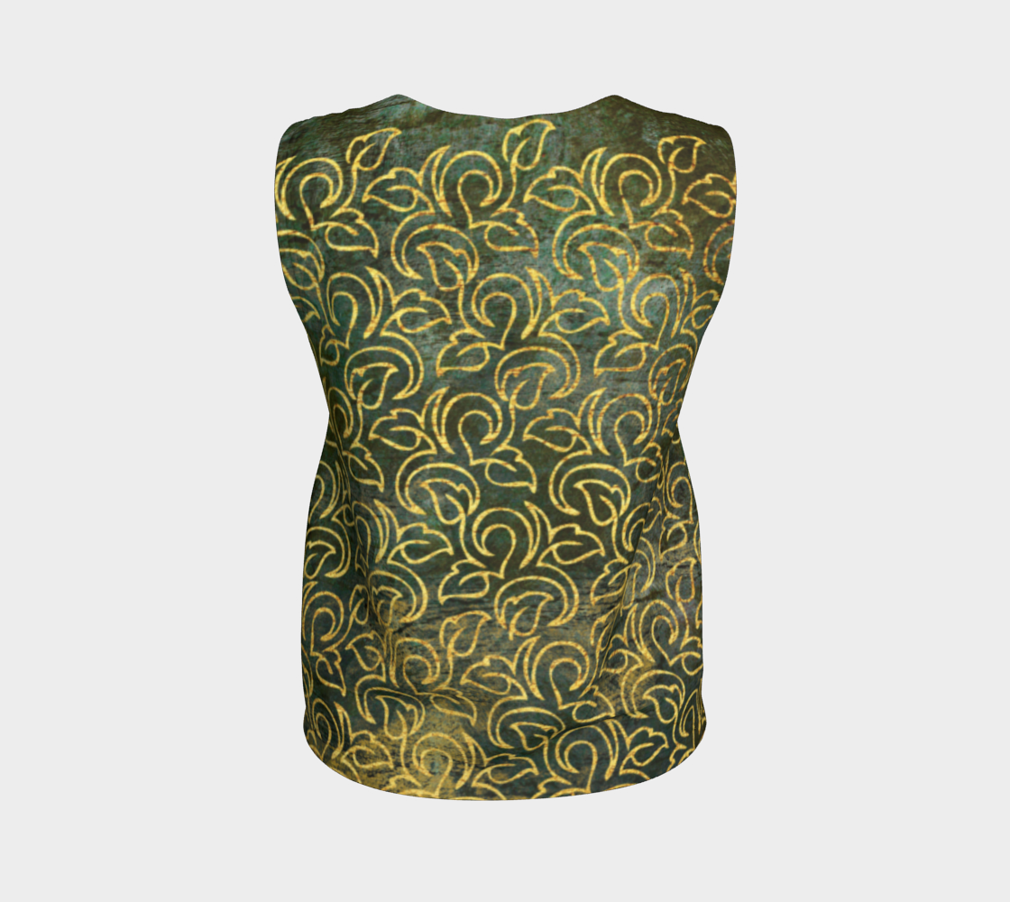 Classic Shabby-chic Damask Golden Leaves Pattern