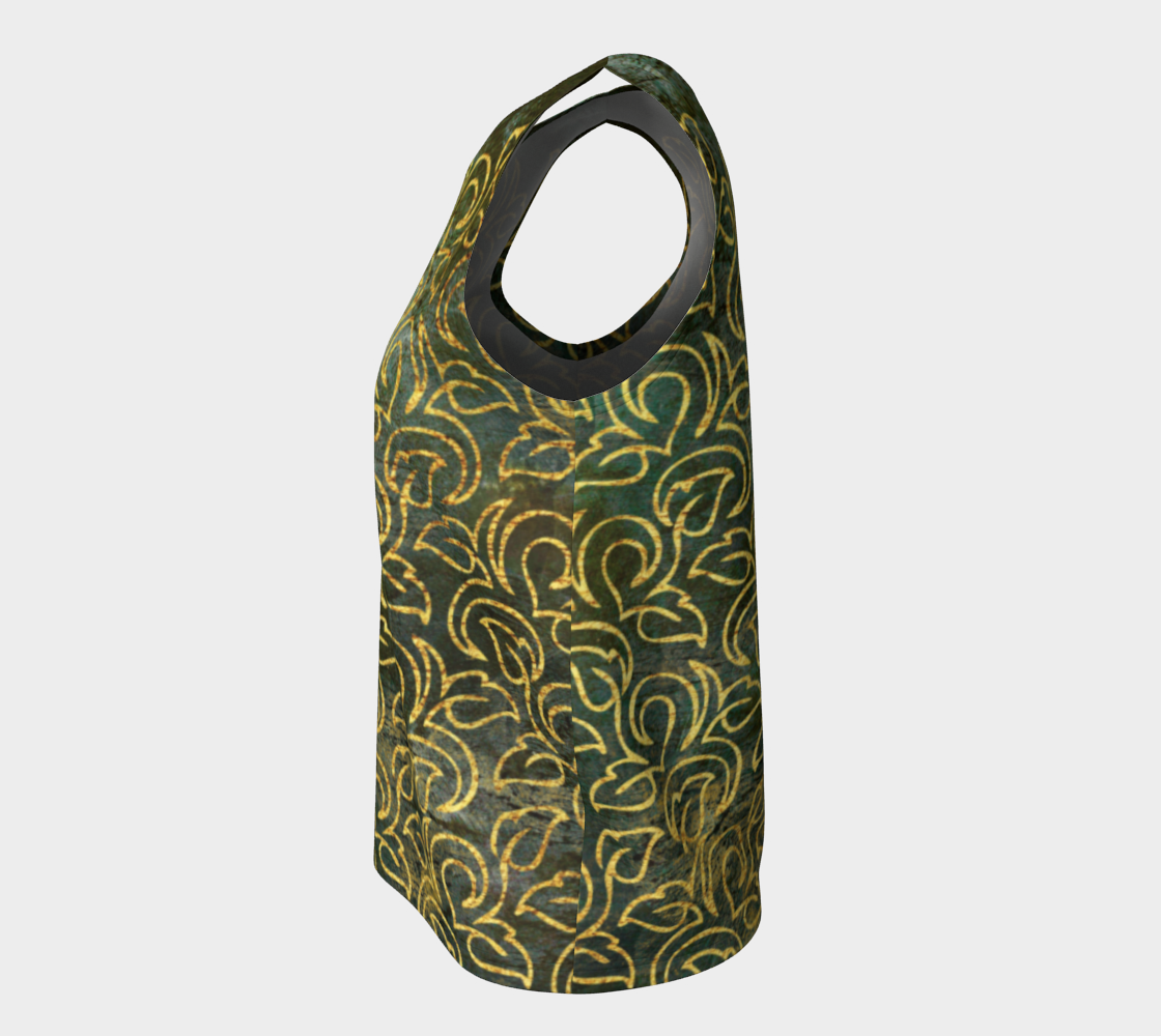 Classic Shabby-chic Damask Golden Leaves Pattern