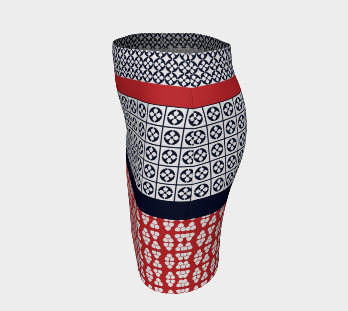 Japanese Style Ethnic Quilt Blue and Red