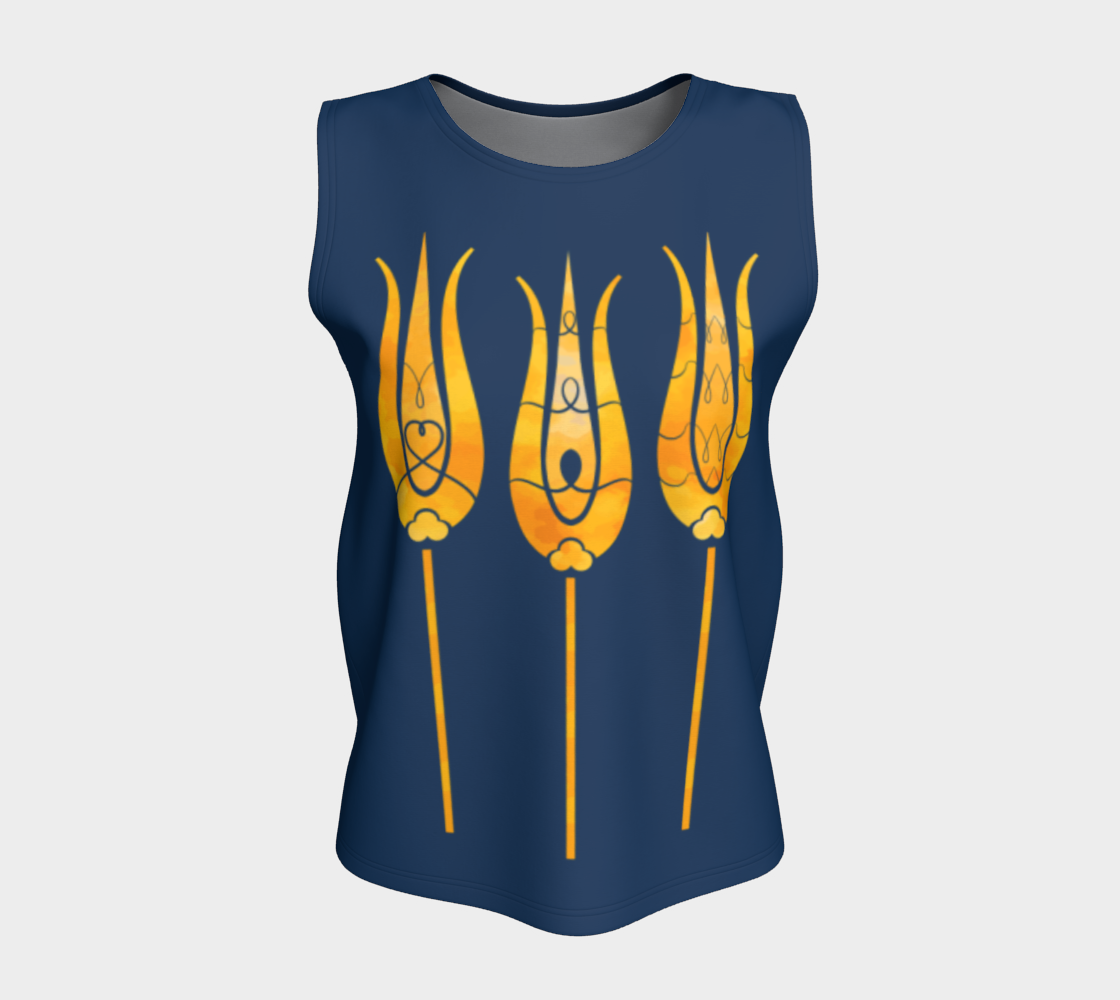 Traditional Decorative Turkish Art Golden Tulips Textured Flowers