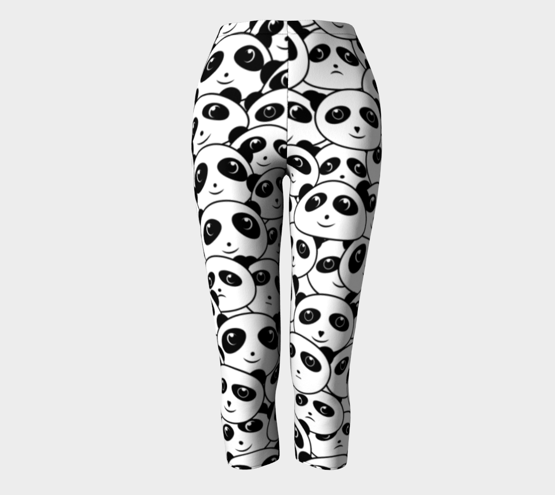 Panda Crowd Pandas Faces Cute Cartoon Pattern