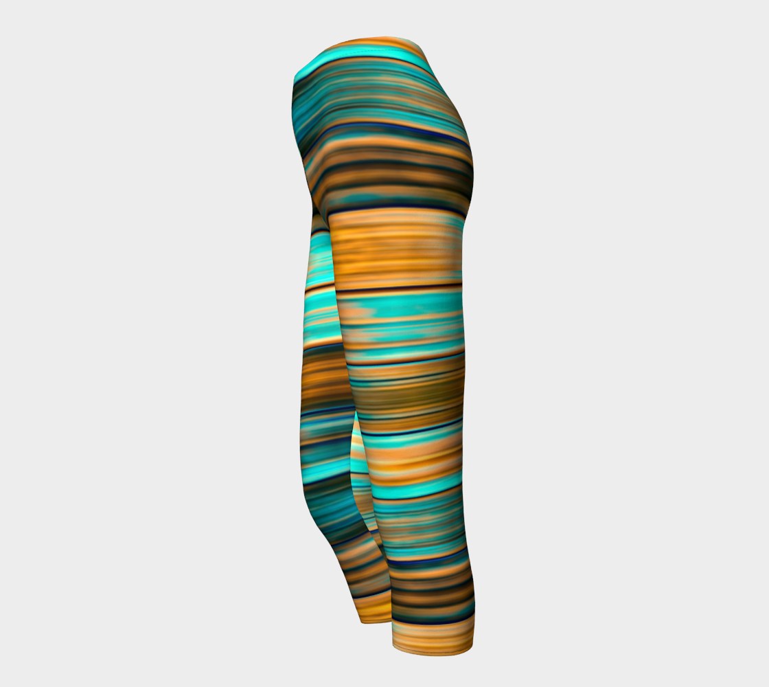 Silky Metal Ribbons Stripes Golden Turquoise Abstract Pattern