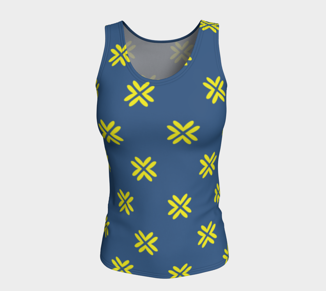 Minimal Elegant Modern Style Cross Pattern Blue Yellow