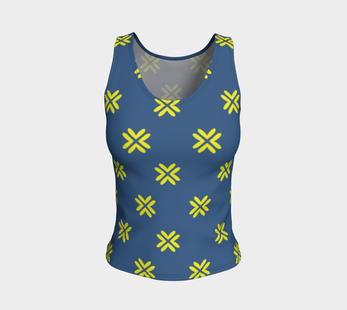 Minimal Elegant Modern Style Cross Pattern Blue Yellow