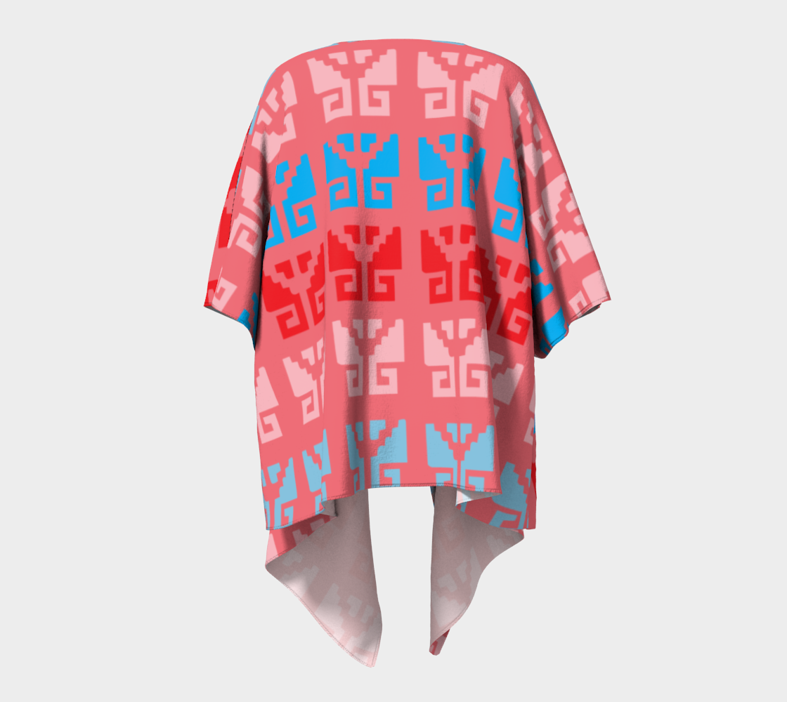 Aztec Ethnic Motif Pattern Pink Blue