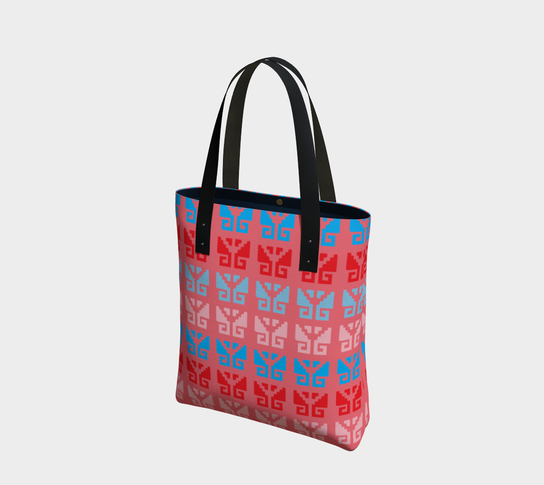 Aztec Ethnic Motif Pattern Pink Blue