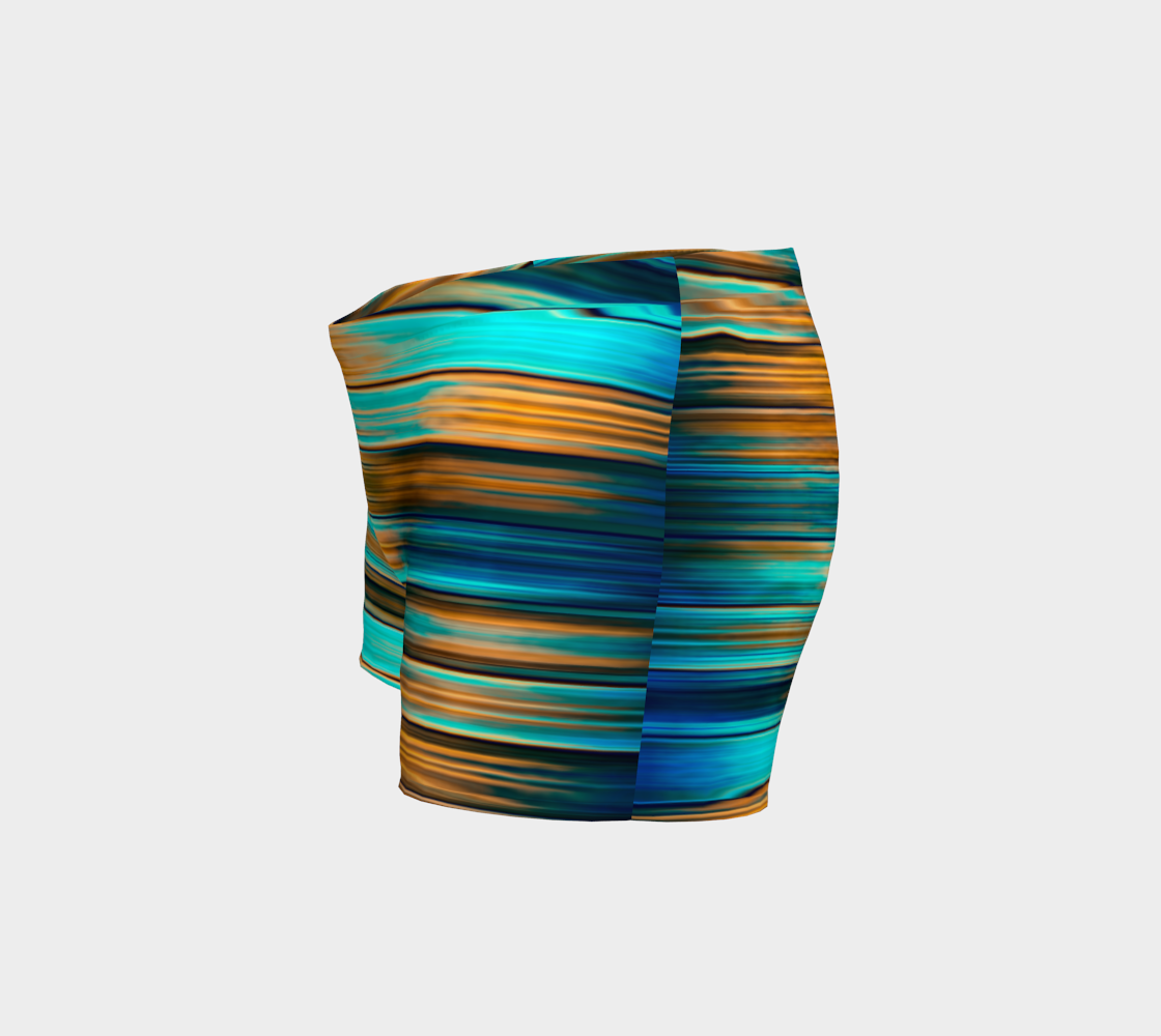 Silky Metal Ribbons Stripes Golden Turquoise Abstract Pattern