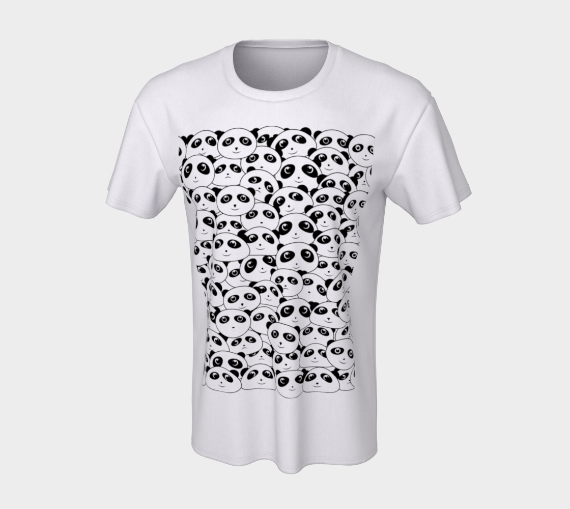 Panda Crowd Pandas Faces Cute Cartoon Pattern