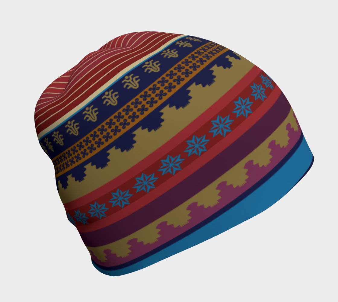 Ancient Persian Geometric Pattern  Beanie version 2 side view