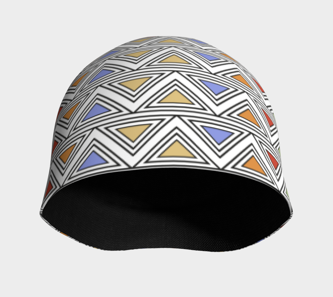 Ndebele Style African Tribal Art Pattern Beany front view