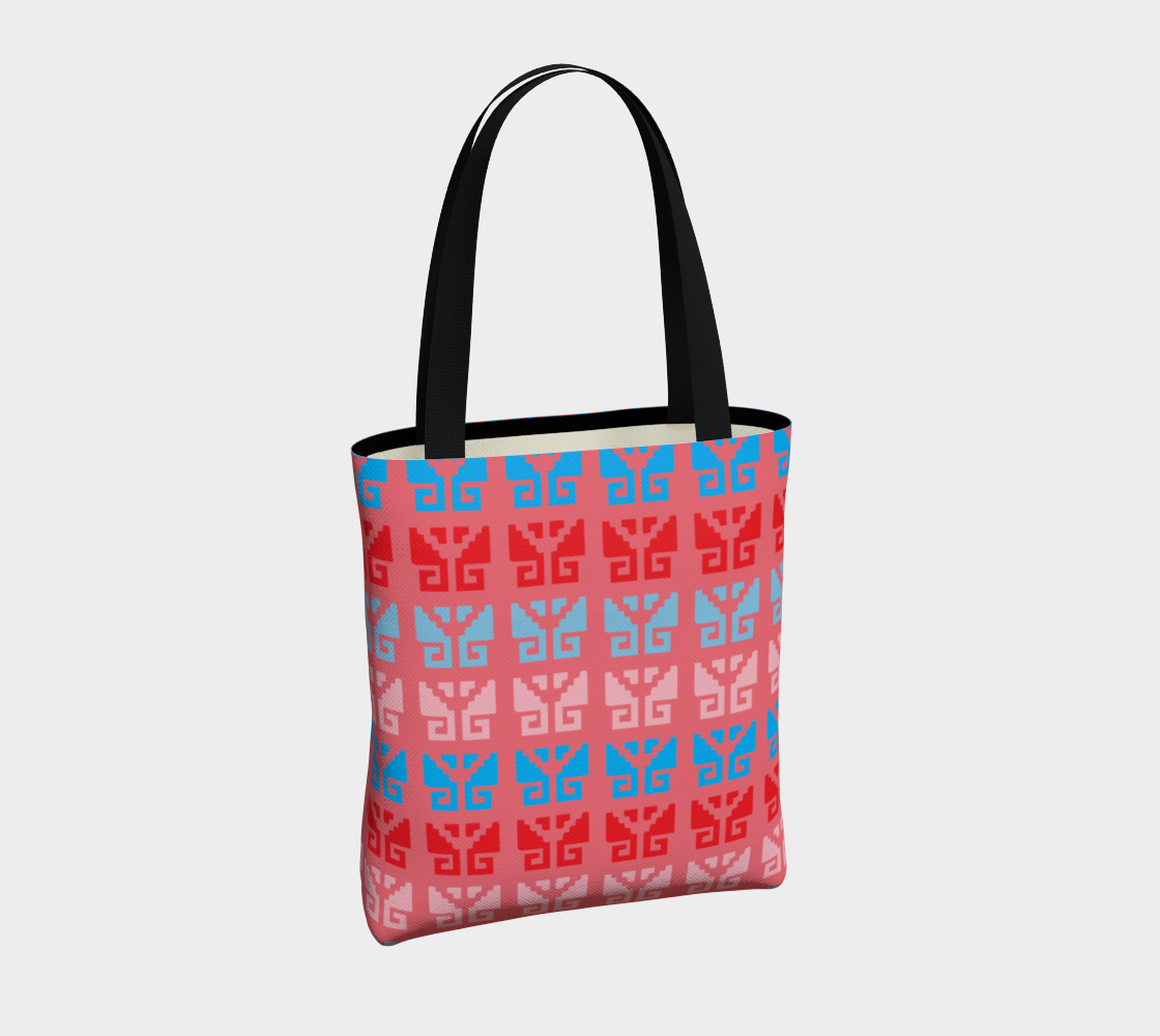 Aztec Ethnic Motif Pattern Pink Blue