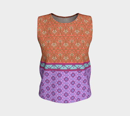 Persian Iranian Geometric Motif Patchwork Mixed Pattern tank top front