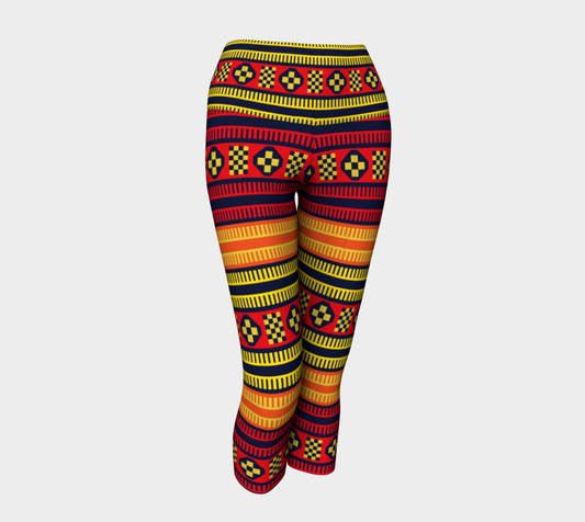 Native American Traditional Ethnic Tribal Indian Motif Pattern Yoga Capris