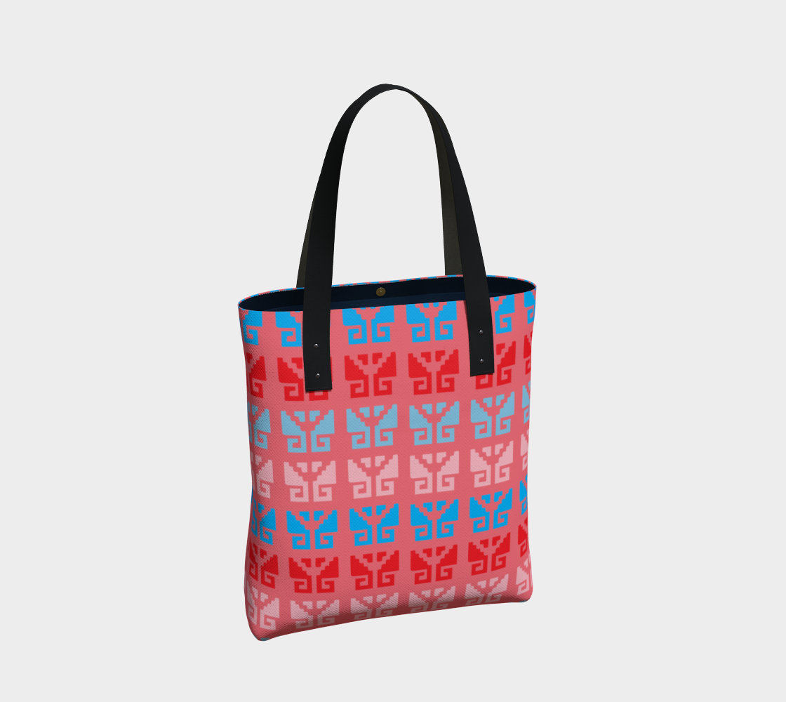 Aztec Ethnic Motif Pattern Pink Blue