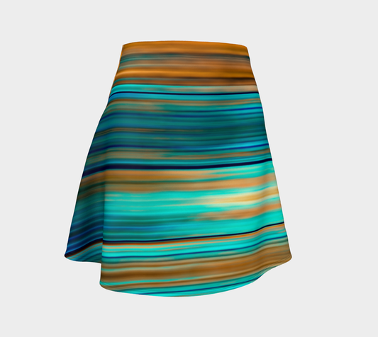 Silky Metal Ribbons Stripes Golden Turquoise Abstract Pattern