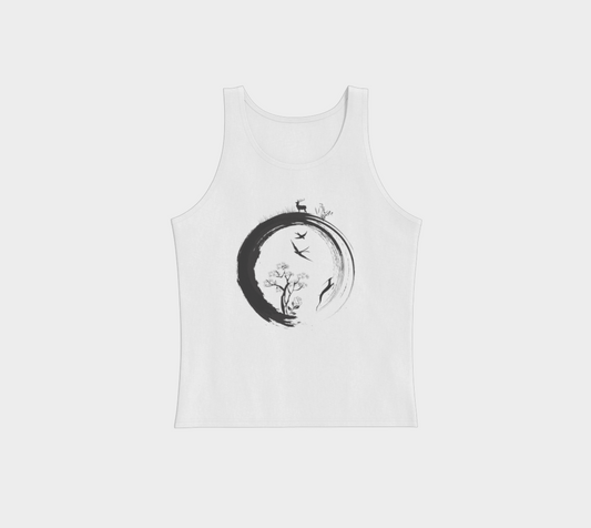 Enso Zen Circle Japanese Symbol Life Nature Tree Wildlife Unisex Tank Top front