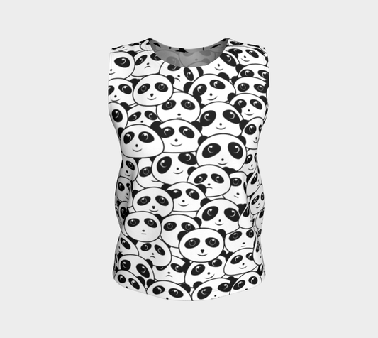 Panda Crowd Pandas Faces Cute Cartoon Pattern