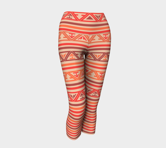 Traditional Ethnic Tribal Geometric Navajo Native American Motif Pattern Yoga Capris