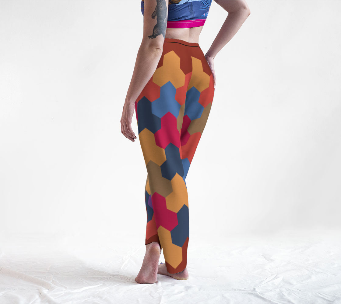 Japanese Style Colorful Mosaic Game Pattern Lounge Pants back