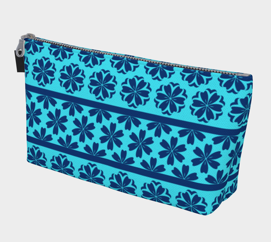 Japanese Style Floral Motif Kimono Pattern blue