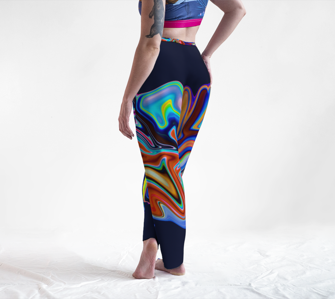 Marbled Abstract Graffiti Style Painting Lounge Pants back