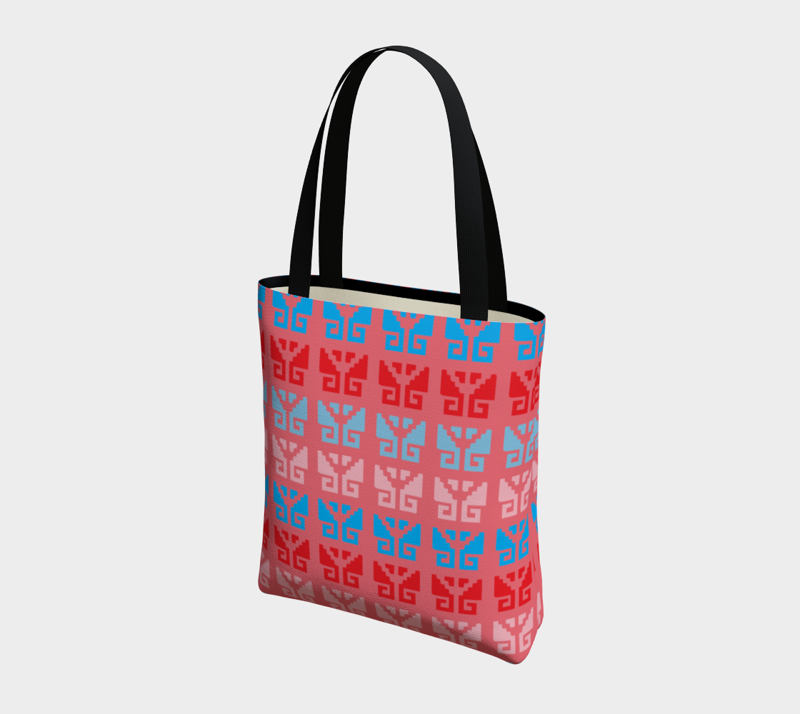 Aztec Ethnic Motif Pattern Pink Blue